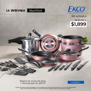 Kit Batería de Cocina + Olla Express Ekco 33 Piezas