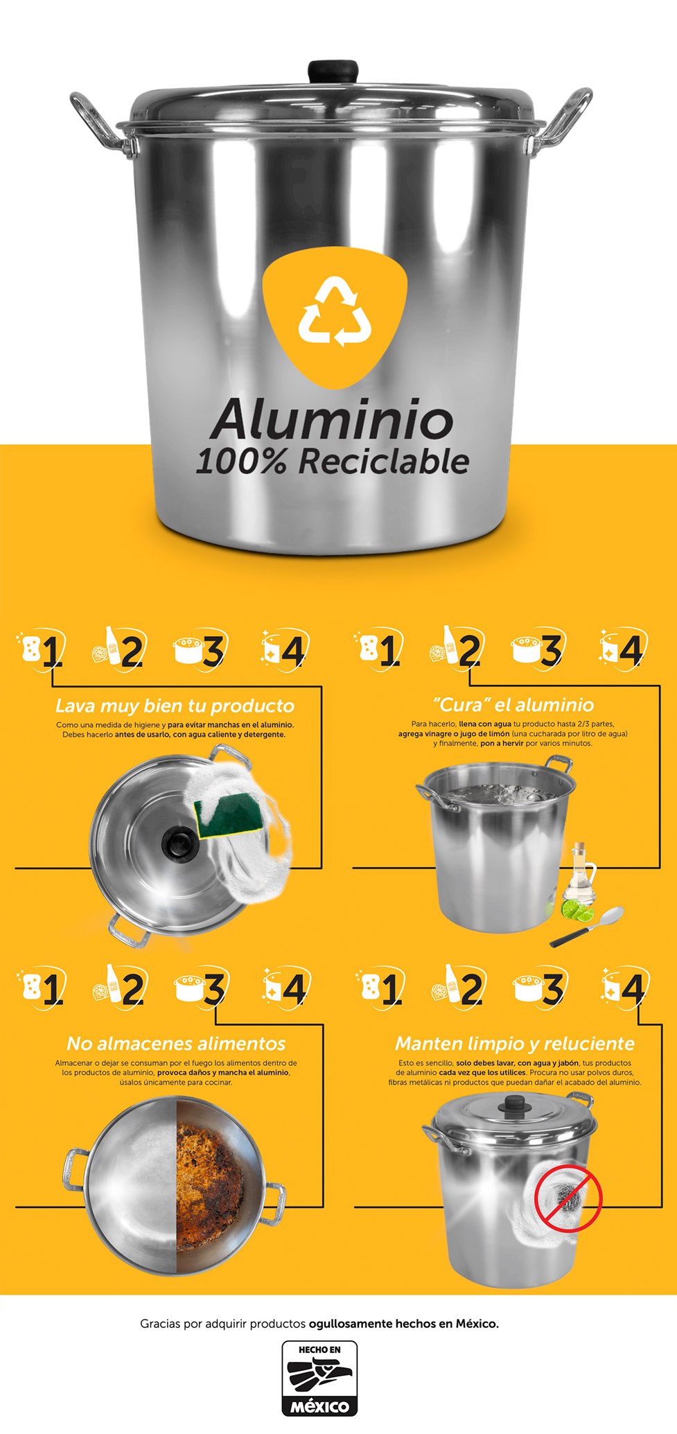 Aluminio y sus diferentes cuidados en el hogar